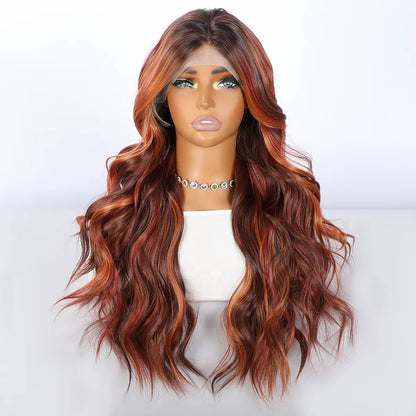 Ember | 26” Copper Highlight 13×4 Synthetic Lace Front Wig