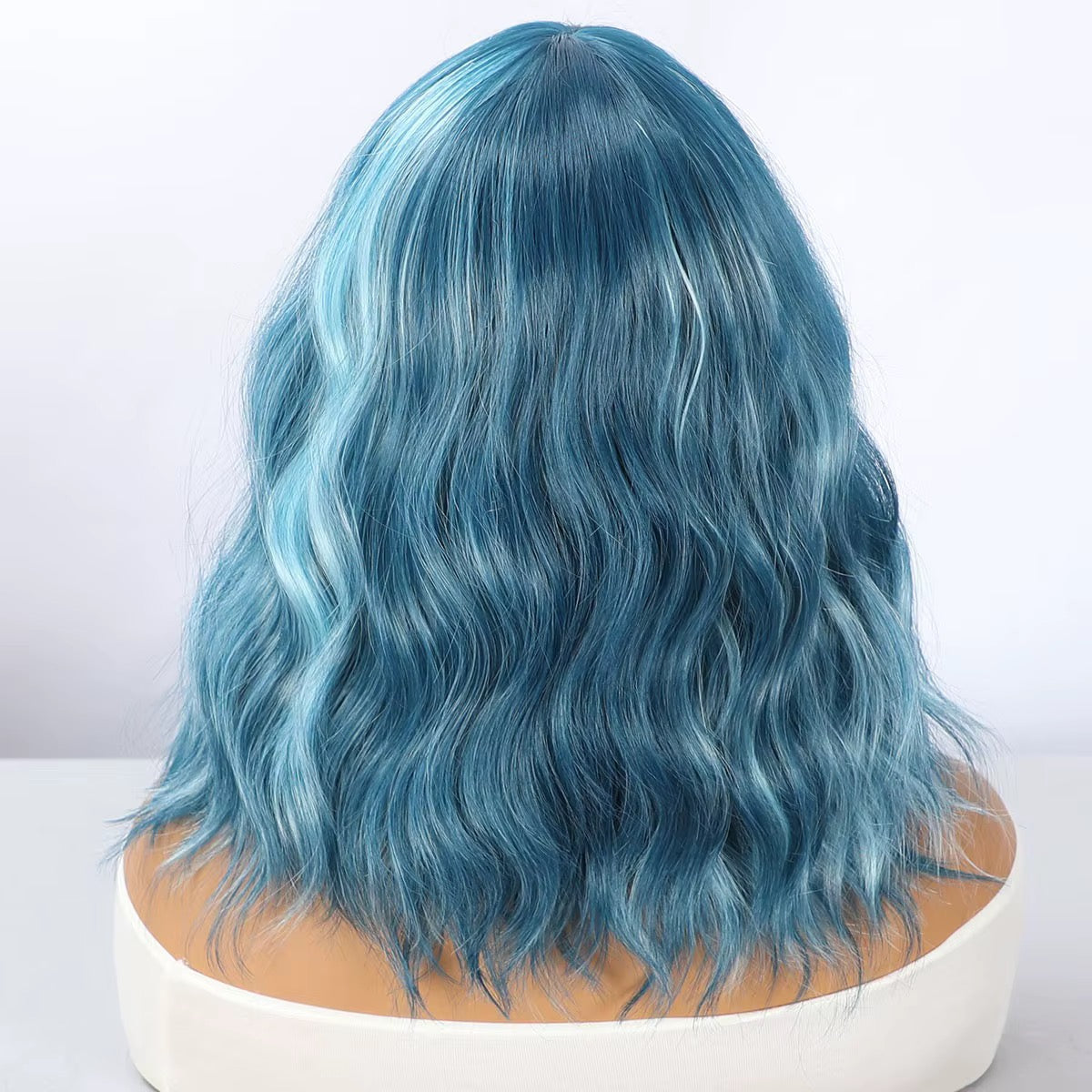 Sapphire | 14” Teal Blue Wavy Bob Wig