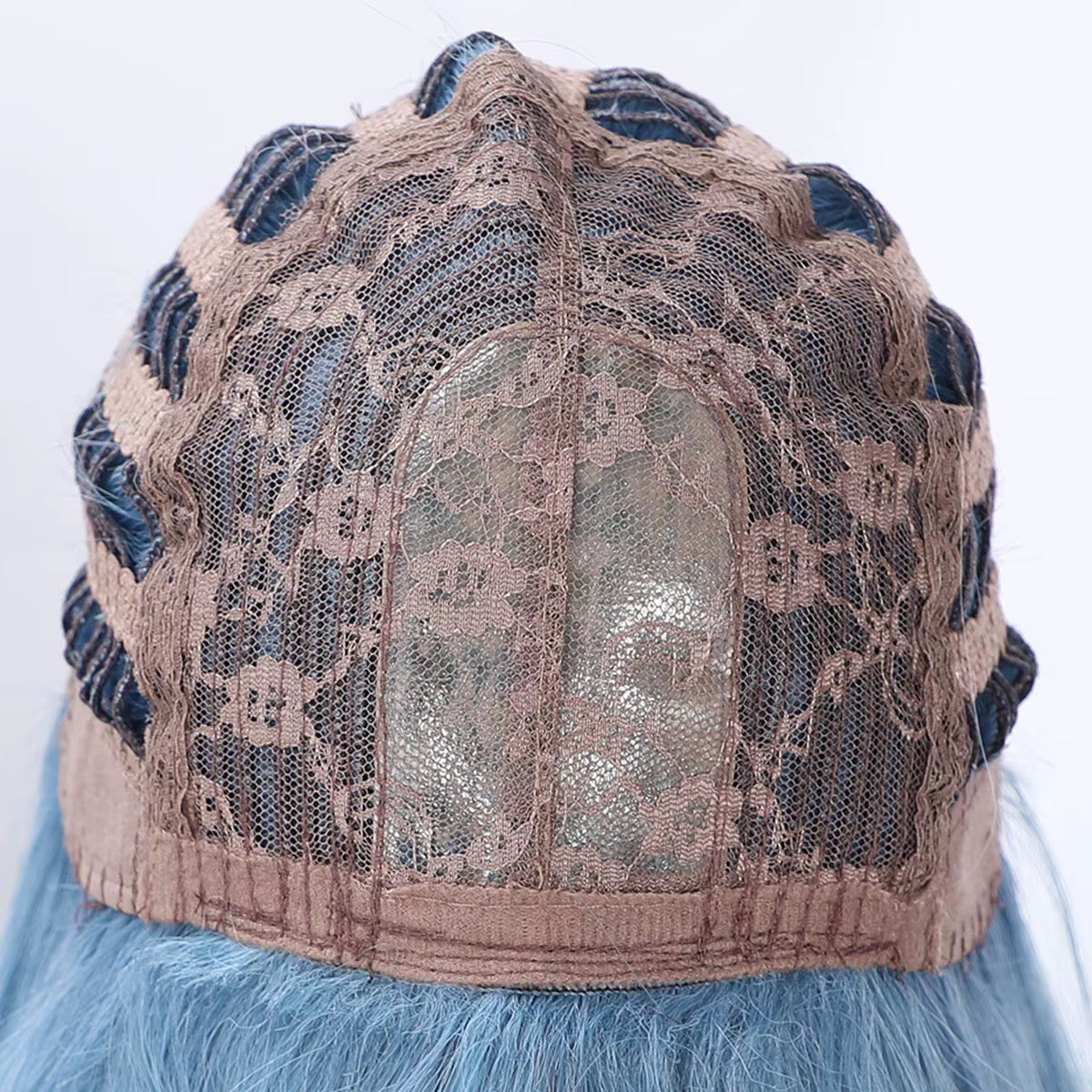 Skye | 26” Powder Blue Wavy Wig with Bangs
