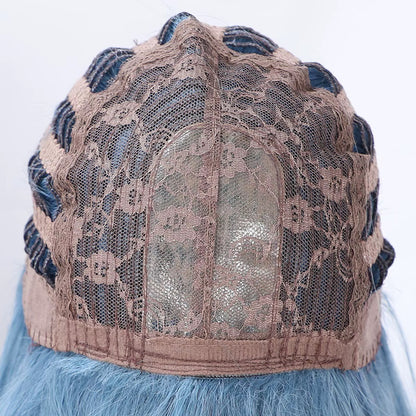 Skye | 26” Powder Blue Wavy Wig with Bangs