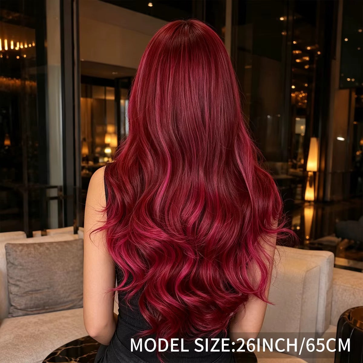 Ruby | 26” Burgundy & Hot Pink Highlight Body Wave Wig