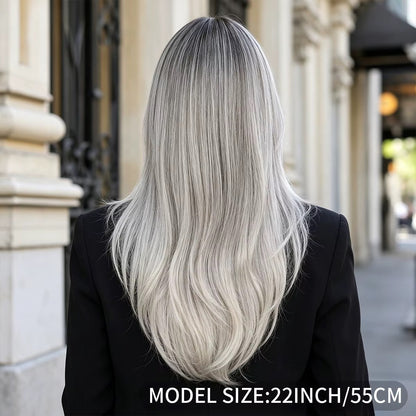 Sterling | 22” Silver Gray Layered Wig