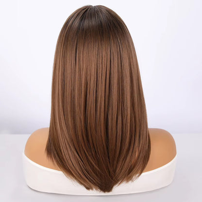 Jada | 18” Brown Layered Straight Wig with Bangs