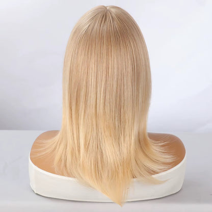 Nia Blonde Synthetic Straight Wig with Bangs