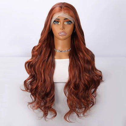The Carmen | 30” Copper Auburn Synthetic Lace Wig