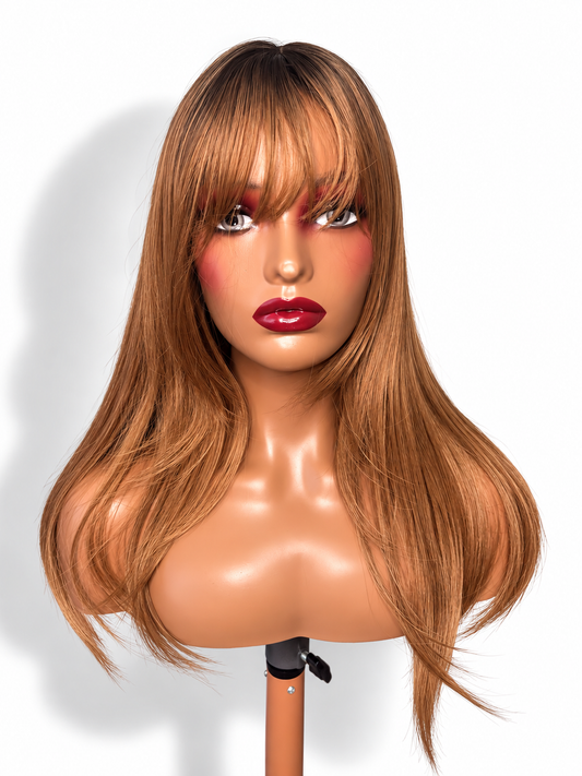The Mila | Synthetic Fiber 24” Layered Bang Wig