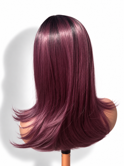 The Sloane | Plum Purple Layered Curtain Bang Wig