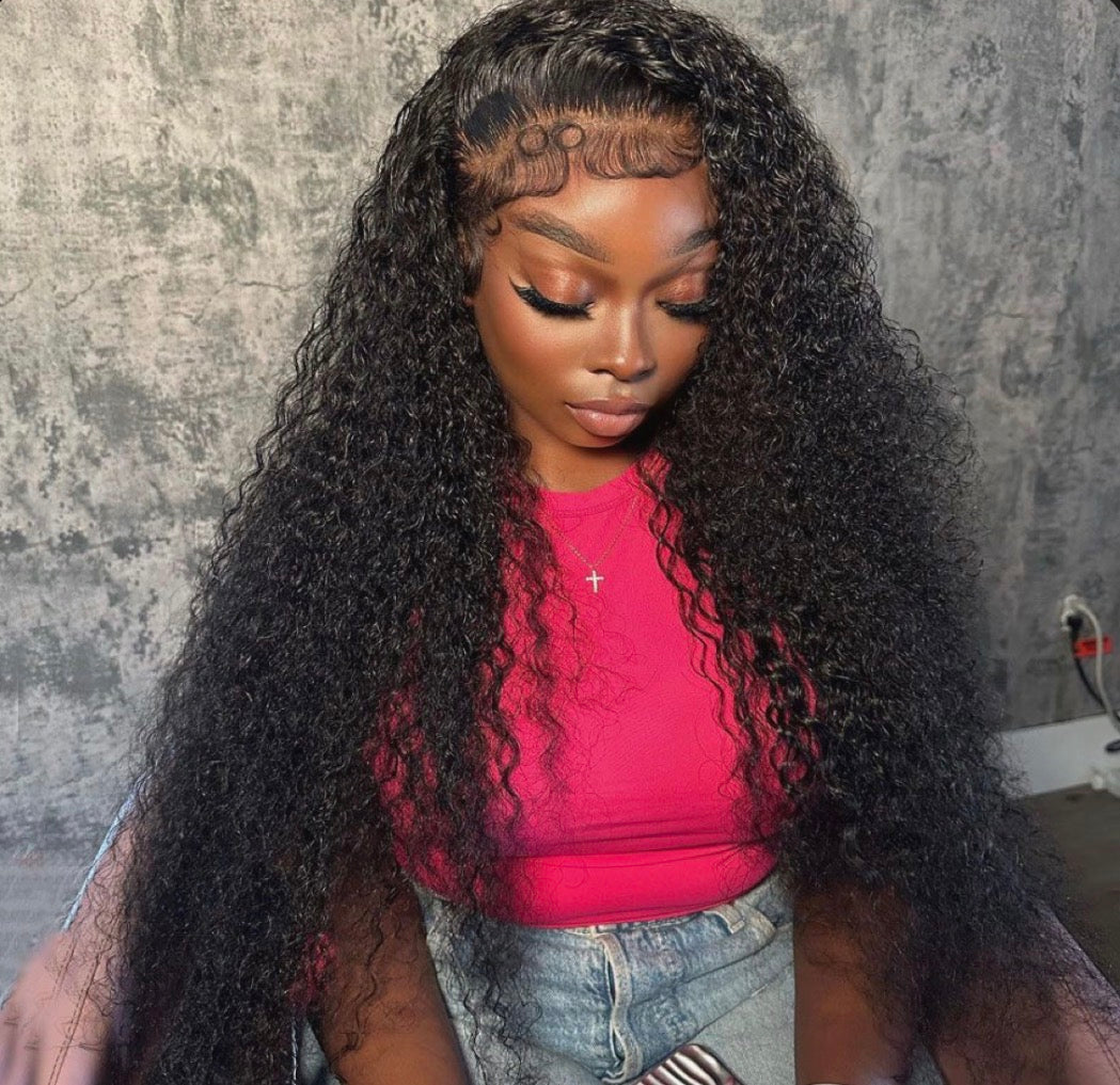 13x6 HD Lace Front Wavy Curly Wig - Natural Black