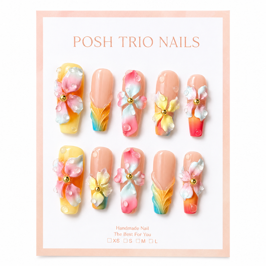Posh Trio Sunset Paradise Long Press-On Nail Set