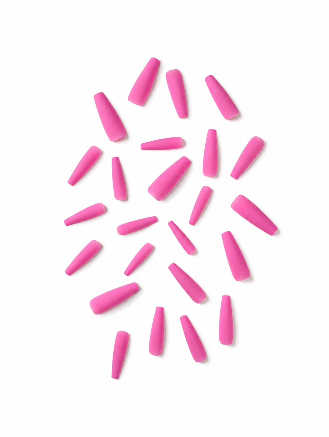 Posh Trio Hot Pink Matte Coffin Press-On Nails