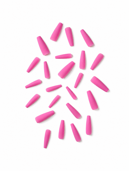 Posh Trio Hot Pink Matte Coffin Press-On Nails