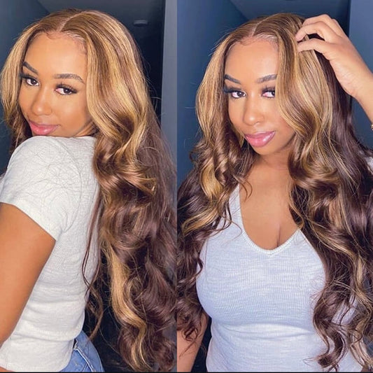 Ombre Honey Blonde | 13x4 HD Lace Frontal – 180% Density | Body Wave