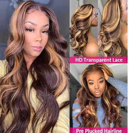 Ombre Honey Blonde | 13x4 HD Lace Frontal – 180% Density | Body Wave