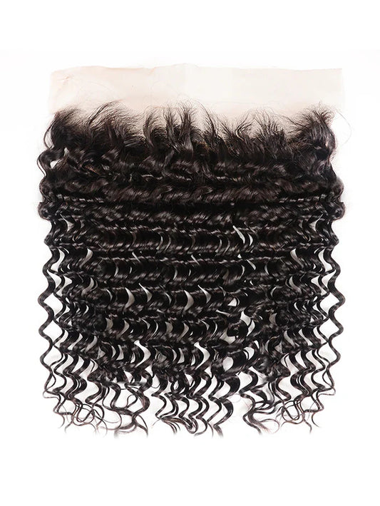 13x4 HD Deep Wave Lace Frontal  – Natural Black (#1B)