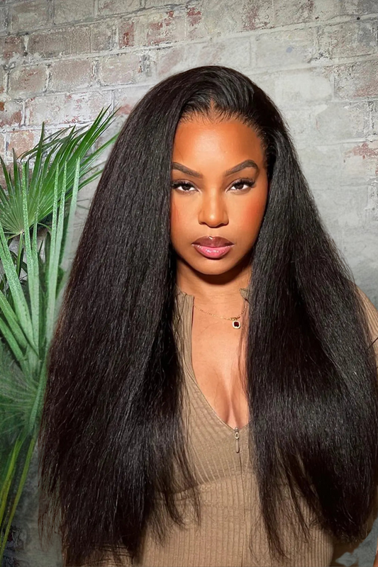 Kinky Straight Glueless Wig - 200% Density | Human Hair