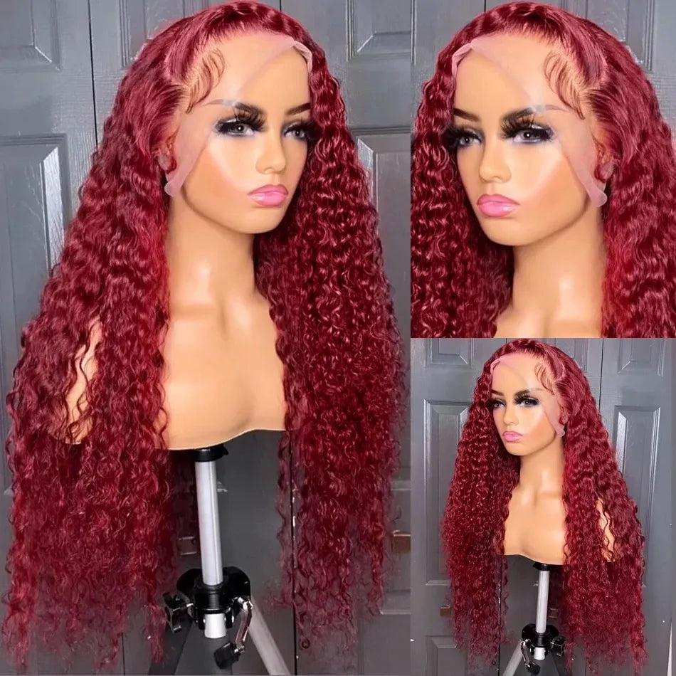 99J Burgundy Deep Wave | 13x4 HD Lace Front | 180% Density