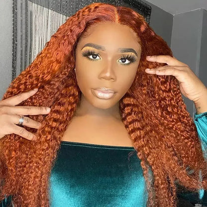 Orange Ginger Deep Wave | 180% Density | 13x4 | Pre-Plucked Lace Front