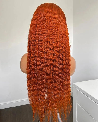 Orange Ginger Deep Wave | 180% Density | 13x4 | Pre-Plucked Lace Front