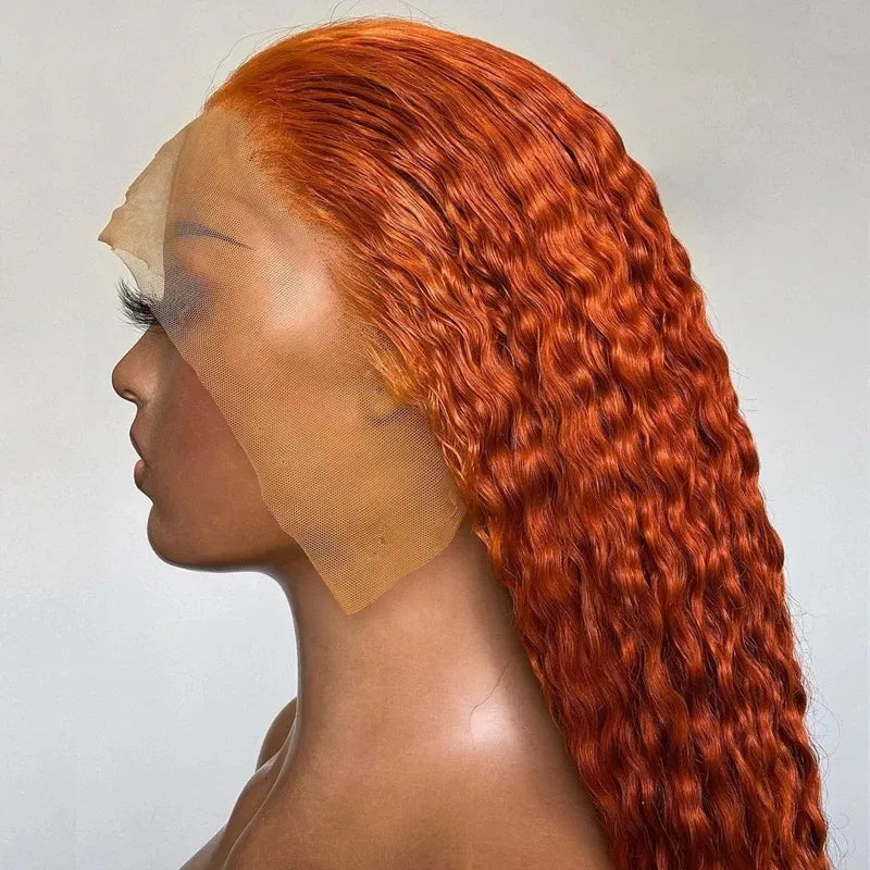 Orange Ginger Deep Wave | 180% Density | 13x4 | Pre-Plucked Lace Front