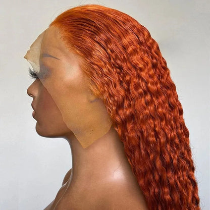 Orange Ginger Deep Wave | 180% Density | 13x4 | Pre-Plucked Lace Front